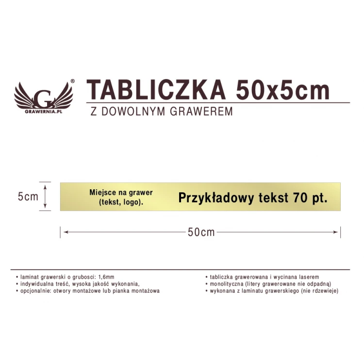 Tabliczka 50x5cm dowolny grawer laserem