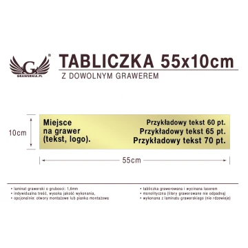 Tabliczka 55x10cm dowolny grawer laserem