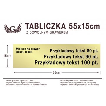 Tabliczka 55x15cm dowolny grawer laserem