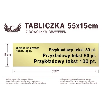 Tabliczka 55x15cm dowolny grawer laserem