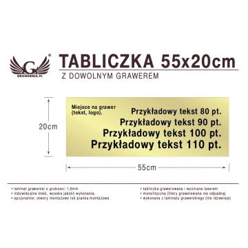 Tabliczka 55x20cm dowolny grawer laserem