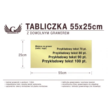 Tabliczka 55x25cm dowolny grawer laserem