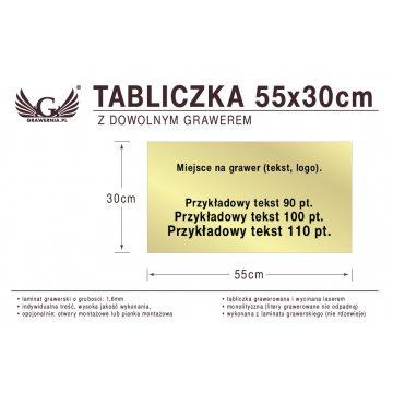 Tabliczka 55x30cm dowolny grawer laserem