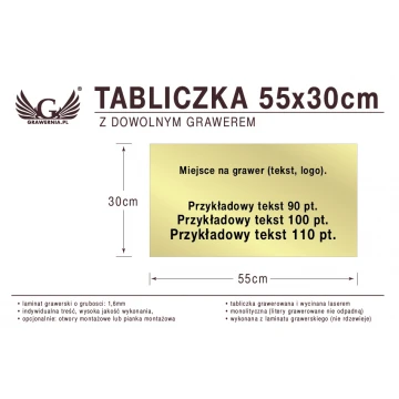 Tabliczka 55x30cm dowolny grawer laserem