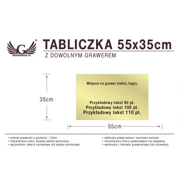 Tabliczka 55x35cm dowolny grawer laserem