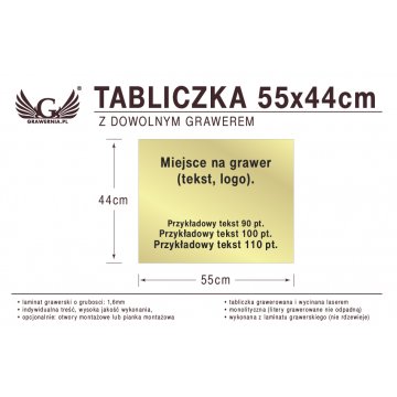 Tabliczka 55x44cm dowolny grawer laserem