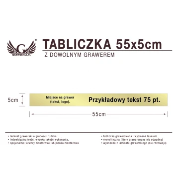 Tabliczka 55x5cm dowolny grawer laserem
