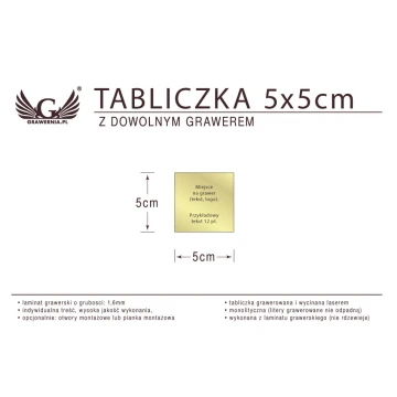 Tabliczka 5x5cm dowolny grawer laserem