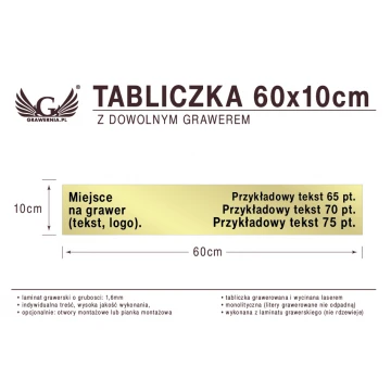 Tabliczka 60x10cm dowolny grawer laserem
