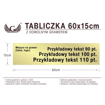 Tabliczka 60x15cm dowolny grawer laserem
