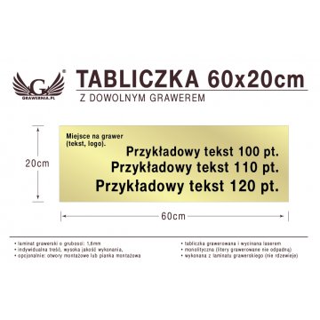 Tabliczka 60x20cm dowolny grawer laserem