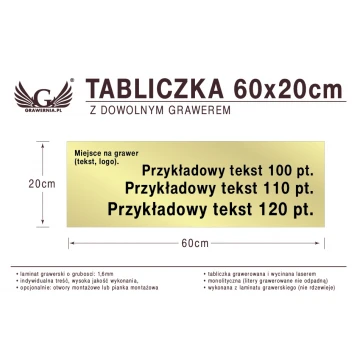 Tabliczka 60x20cm dowolny grawer laserem