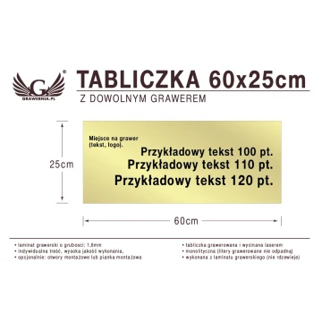 Tabliczka 60x25cm dowolny grawer laserem