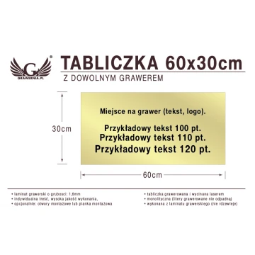 Tabliczka 60x30cm dowolny grawer laserem