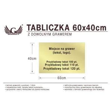Tabliczka 60x40cm dowolny grawer laserem