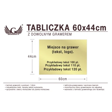 Tabliczka 60x44cm dowolny grawer laserem