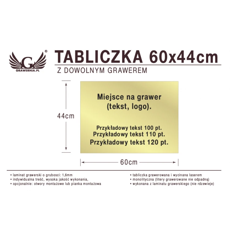 Tabliczka 60x44cm dowolny grawer laserem