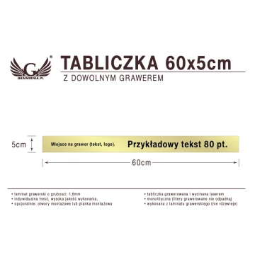 Tabliczka 60x5cm dowolny grawer laserem