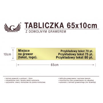 Tabliczka 65x10cm dowolny grawer laserem