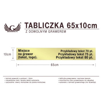 Tabliczka 65x10cm dowolny grawer laserem