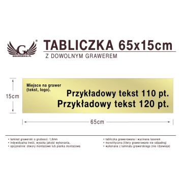 Tabliczka 65x15cm dowolny grawer laserem