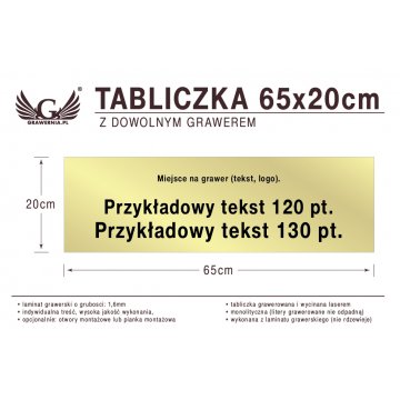Tabliczka 65x20cm dowolny grawer laserem
