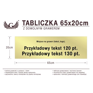 Tabliczka 65x20cm dowolny grawer laserem