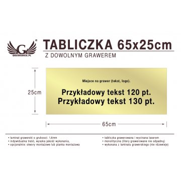 Tabliczka 65x25cm dowolny grawer laserem
