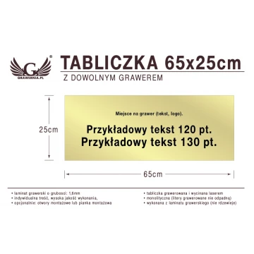 Tabliczka 65x25cm dowolny grawer laserem