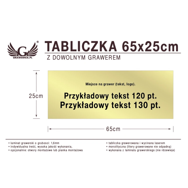Tabliczka 65x25cm dowolny grawer laserem