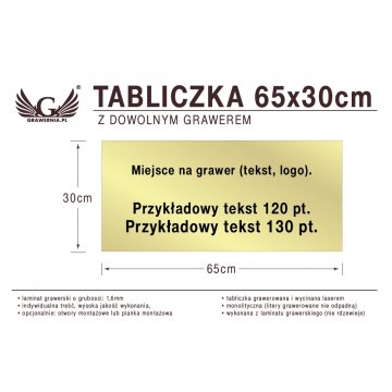 Tabliczka 65x30cm dowolny grawer laserem
