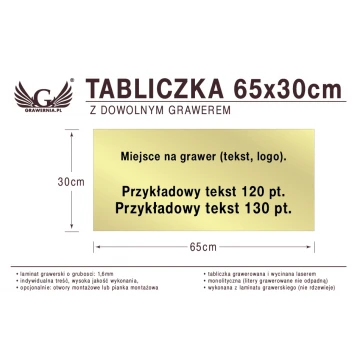 Tabliczka 65x30cm dowolny grawer laserem