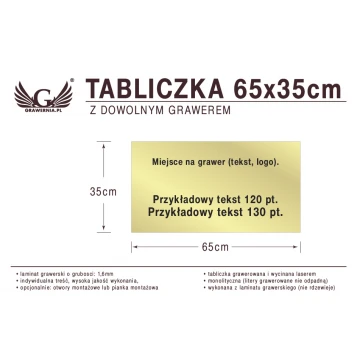 Tabliczka 65x35cm dowolny grawer laserem