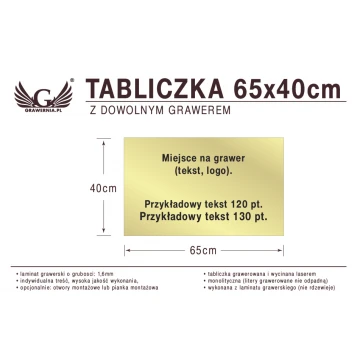 Tabliczka 65x40cm dowolny grawer laserem