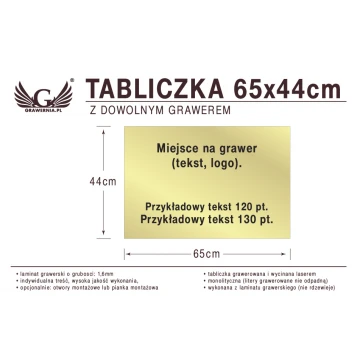 Tabliczka 65x44cm dowolny grawer laserem