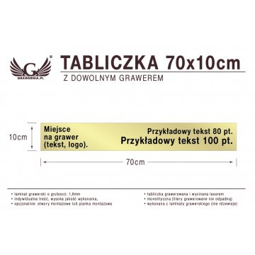 Tabliczka 70x10cm dowolny grawer laserem