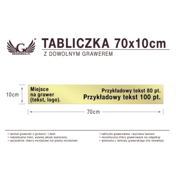 Tabliczka 70x10cm dowolny grawer laserem