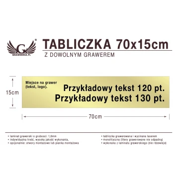 Tabliczka 70x15cm dowolny grawer laserem