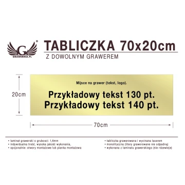 Tabliczka 70x20cm dowolny grawer laserem