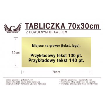 Tabliczka 70x30cm dowolny grawer laserem
