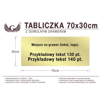 Tabliczka 70x30cm dowolny grawer laserem