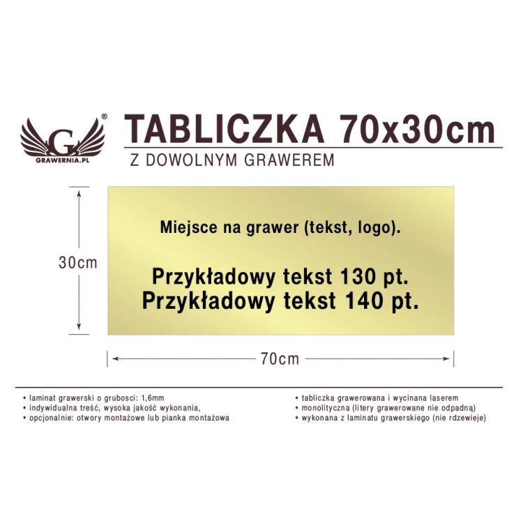 Tabliczka 70x30cm dowolny grawer laserem