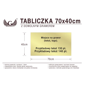 Tabliczka 70x40cm dowolny grawer laserem