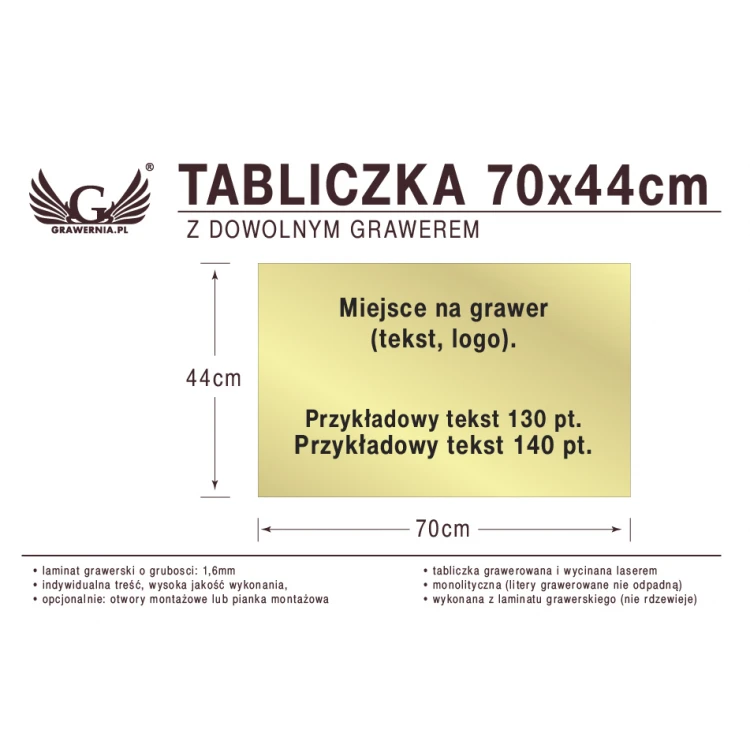 Tabliczka 70x44cm dowolny grawer laserem