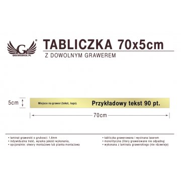 Tabliczka 70x5cm dowolny grawer laserem