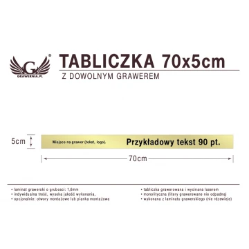 Tabliczka 70x5cm dowolny grawer laserem