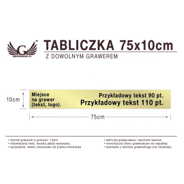 Tabliczka 75x10cm dowolny grawer laserem