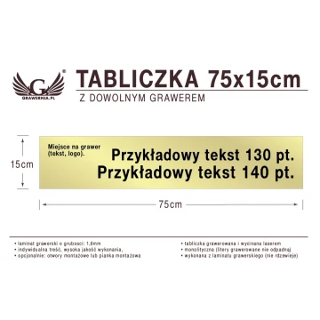 Tabliczka 75x15cm dowolny grawer laserem