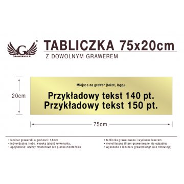Tabliczka 75x20cm dowolny grawer laserem