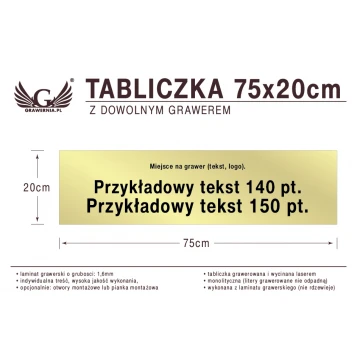 Tabliczka 75x20cm dowolny grawer laserem